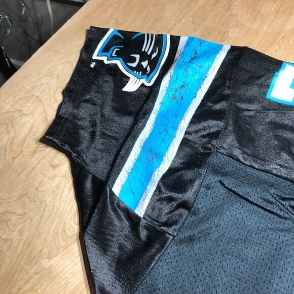 Vintage Kerry Collins Carolina Panthers Jersey Sz 46 Large MADE IN‎ USA Wilson - Picture 7 of 7